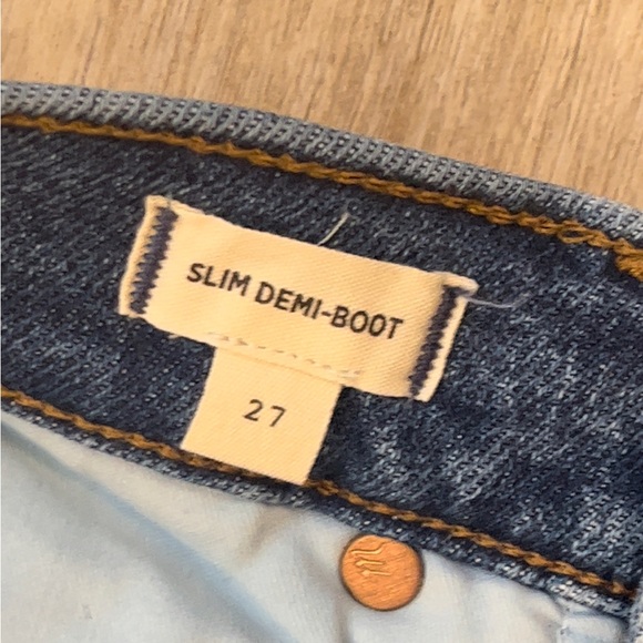 Madewell Slim Demi Boot Raw Hem Ankle Jeans Size 27 - Picture 7 of 11